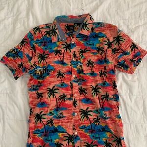Vans Off The Wall Hawaiian mens M medium Tailored Fit Summer collared shirt